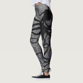 Legging Polvo preto no cinza - caneleiras