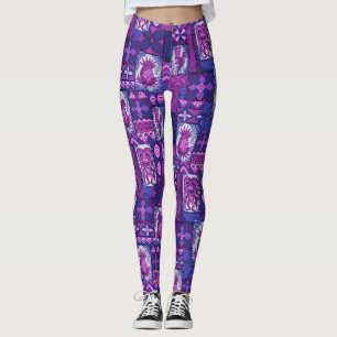 Legging Pomaika’i Tiki Havaiana Vintage Tropical Tapa