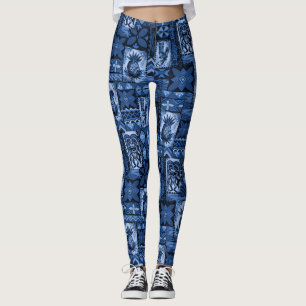 Legging Pomaika’i Tiki Havaiana Vintage Tropical Tapa