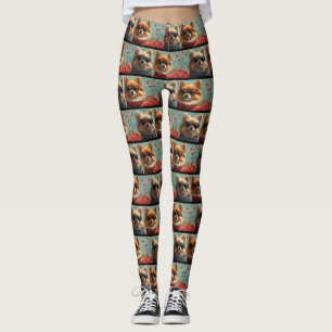 Legging Pomerânia Com Rosas do Coração Dia dos Namorados