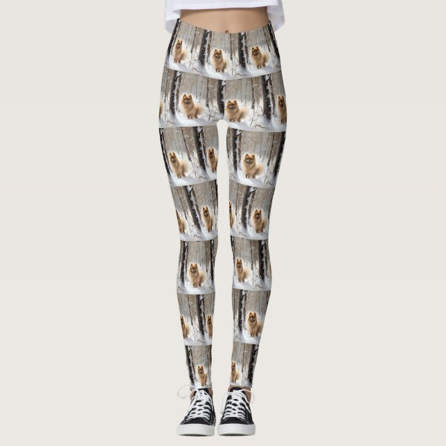 Legging Pomerânia Deixe Nevar Natal (Frente)