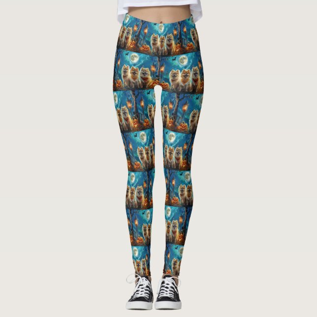 Legging Pomerânia Halloween Assustador (Frente)
