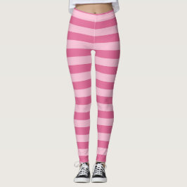Legging pontas de padrão de listras rosa