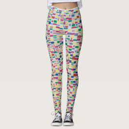 Legging Pontas desenhadas pelo artista, comprimento do che