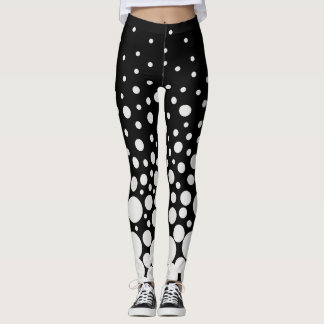 Legging Pontilhado preto e branco