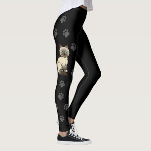 Legging Ponto de Chocolate Birman/Ragdoll Cat & Paws Black