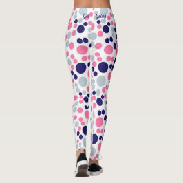 Legging Ponto Rosa e Azul