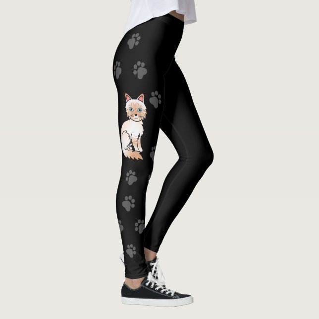 Legging Ponto Vermelho Tabby Birman/Ragdoll Gato & Patas P (Direita)