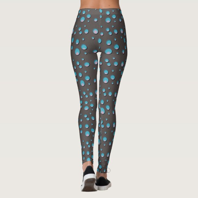 Legging Pontos azuis em caneleiras cinzentas (Verso)
