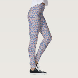 Legging pontos azuis, rosa e roxos legais
