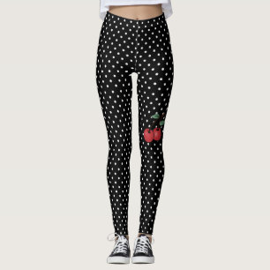 Legging pontos com pernas de cereja