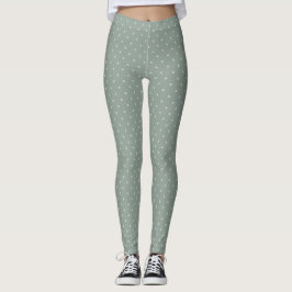 Legging Pontos de Bolha Verde Menta e Cinza Suave