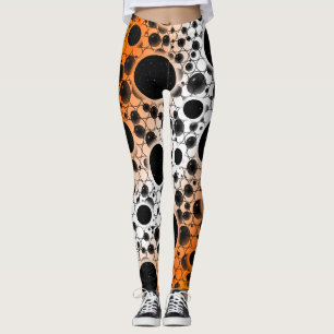 Legging Pontos de bolhas espaciais - Amarelo/Laranja/Branc