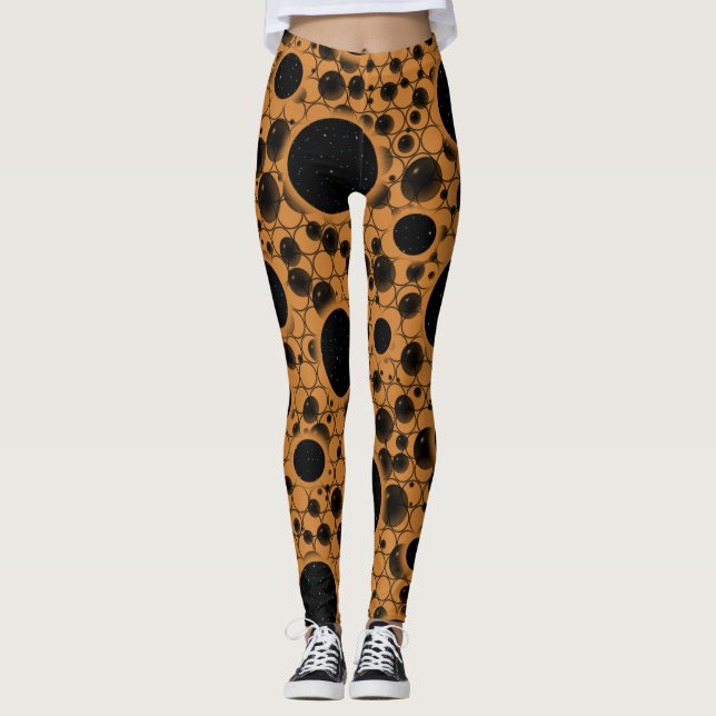 Legging Pontos de bolhas espaciais - Bronze (Frente)