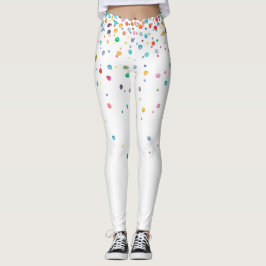 Legging Pontos de Confetti de Aquarela Arco-Íris