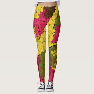 Legging Pontos de pontilhismo abstrato sem costura círcul
