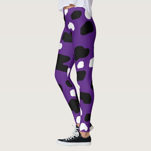 Legging Pontos De Vaca Em Roxo, (Esquerda)