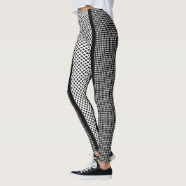 Legging Pontos de Verificação Pretos Faixas U Escolher Cor