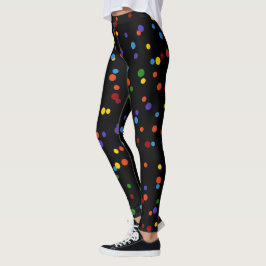 Legging Pontos do Arco-Íris Confetti Amarelo com Bolinhas 
