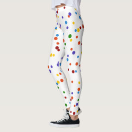 Legging Pontos do Arco-Íris Confetti Amarelo com Bolinhas 