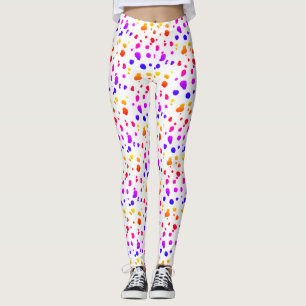 Legging Pontos do Dalmatian do arco-íris
