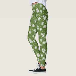 Legging Pontos e Visitas - Branco, Areia e Palma Verde