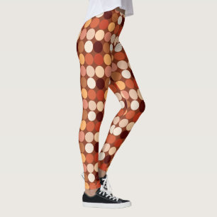 Legging Pontos gigantes do meio século, castanho chocolat
