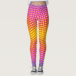 Legging Pontos Pixelados com Gradiente Rosa e Amarelo Cont