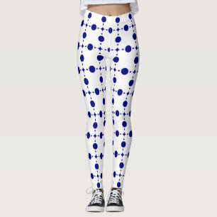 Legging Pontos Polka Azul Marinho, Padrão de Pontos Polka,