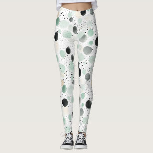 Legging Pontos Pretos Creme Menta Caprichosos  
