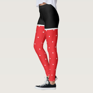 Legging Pontos Pretos Vermelhos Brancos