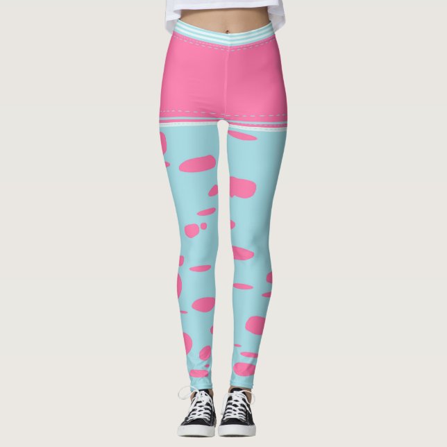 Legging pontos rosa (Frente)