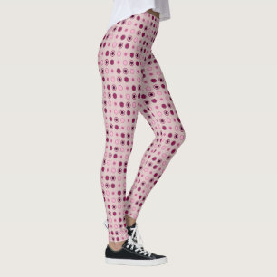 Legging Pontos Rosa e Borgonha
