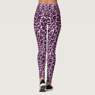 Legging Pontos roxos da pele do leopardo