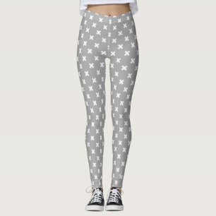 Legging Pontos transversais brancos no cinza