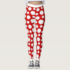 Legging Pontos Vermelhos e Brancos