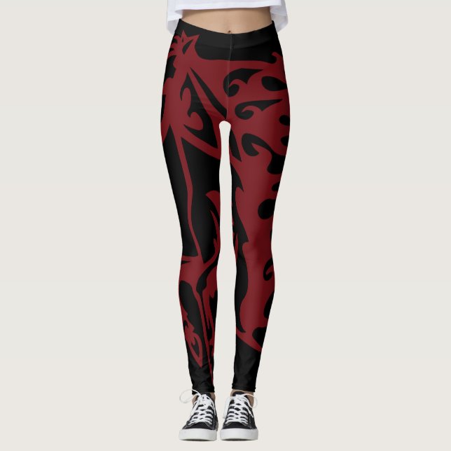 Legging Pony Horse Stallion Steed Rapid Red Line Art (Frente)