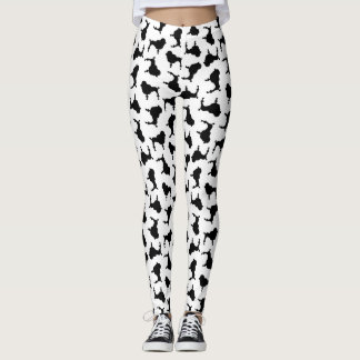 Legging Poodle Dog Silhuettes COR DE FUNDO PERSONALIZADO