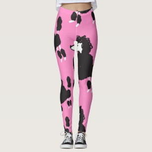 Legging Poodle francês: padrão de ilustração de vintage.