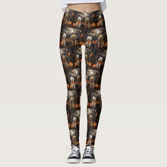 Legging Poodle Halloween Assustador (Frente)
