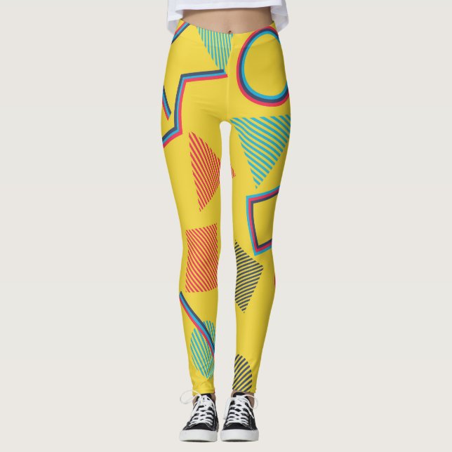 Legging Pop Art: Abstrato sem costura. (Frente)