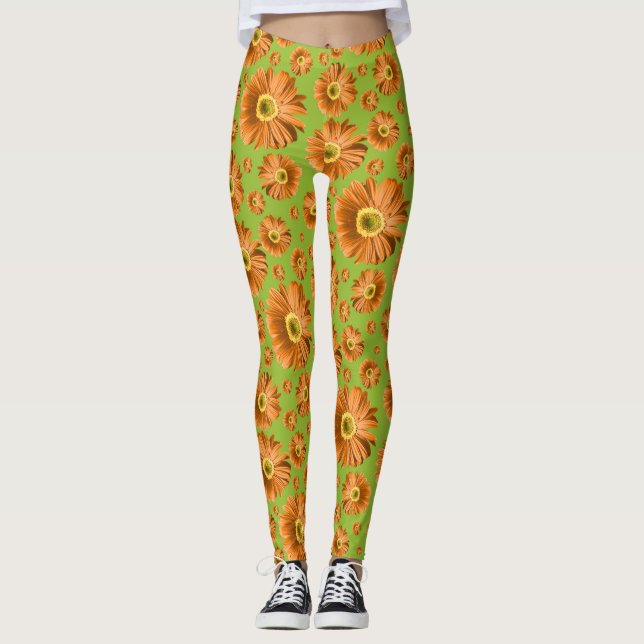 Legging Pop Daisy Laranja (Frente)