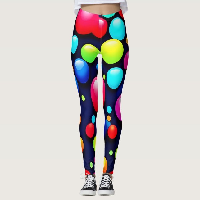 Legging Pop de Arte de Bolha Vibrante (Frente)