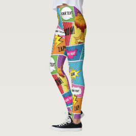 Legging Pop de Arte Personalizada do Livro Quadrado Colori