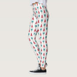Legging Pop de Foguete Azul Branco Vermelho Picolé Patriót<br><div class="desc">Design de legging apresenta uma ilustração original de um picolé de gelo patriótico "pop de foguete". Não vê o que está procurando? Precisa de ajuda para a personalização? Clique em "contate este designer" para criar algo apenas para você!</div>