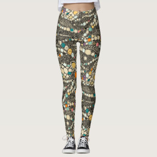 Legging pop do preto da pele da iguana