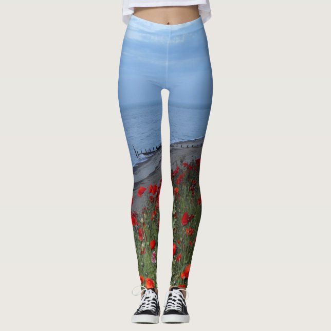 Legging Poppies e Oceano (Frente)