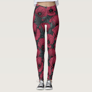 Legging Poppies em Viva Magenta