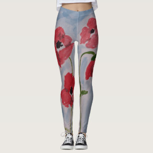 Legging Poppies Vermelhos Selvagens