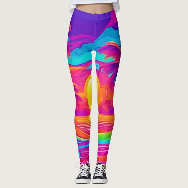 Legging Pôr do Sol Azul e Laranja (Frente)